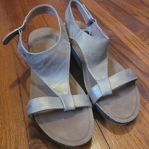 Beige wedge sandals women's size 11